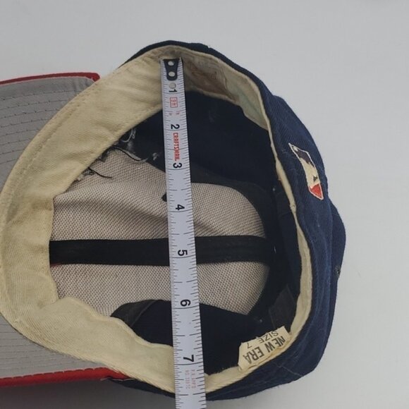 Kids Vintage 90s New Era Diamond Cleveland Baseball Cap Hat Sz 7 - Picture 14 of 16